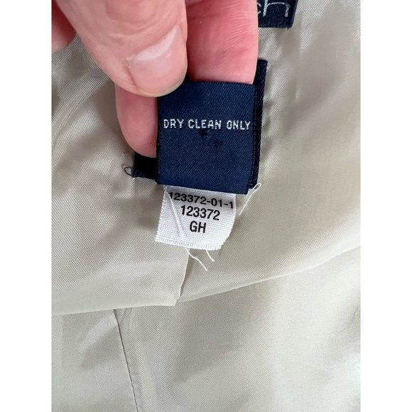 Gap Womens Jacket Coat Beige Cotton Blend Button Stretch Collar Pockets Lined 10 - Picture 12 of 12